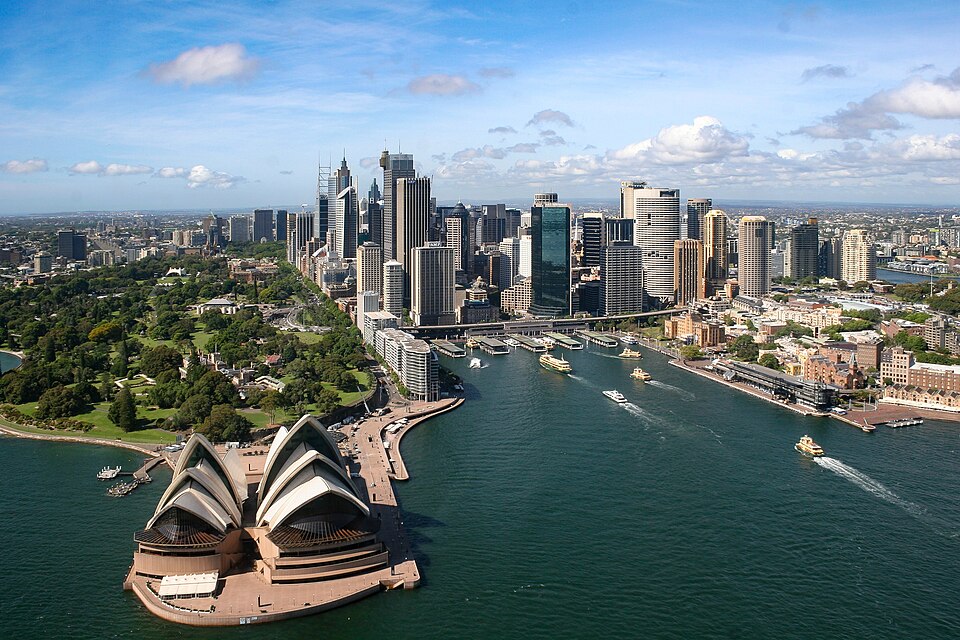 Sydney CBD skyline and harbour from the north
