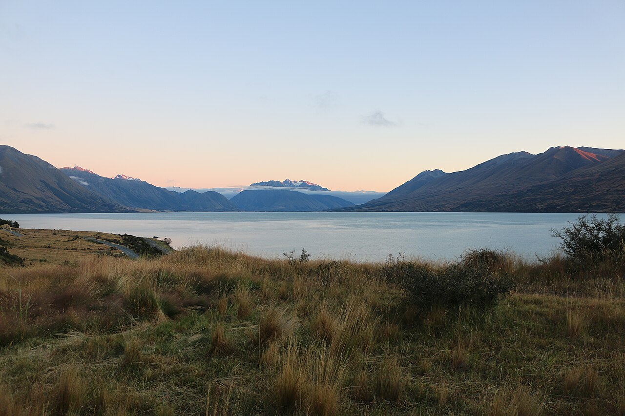 Lake Ohau and the surrounding Mackenzie Basin mountains, New Zealand