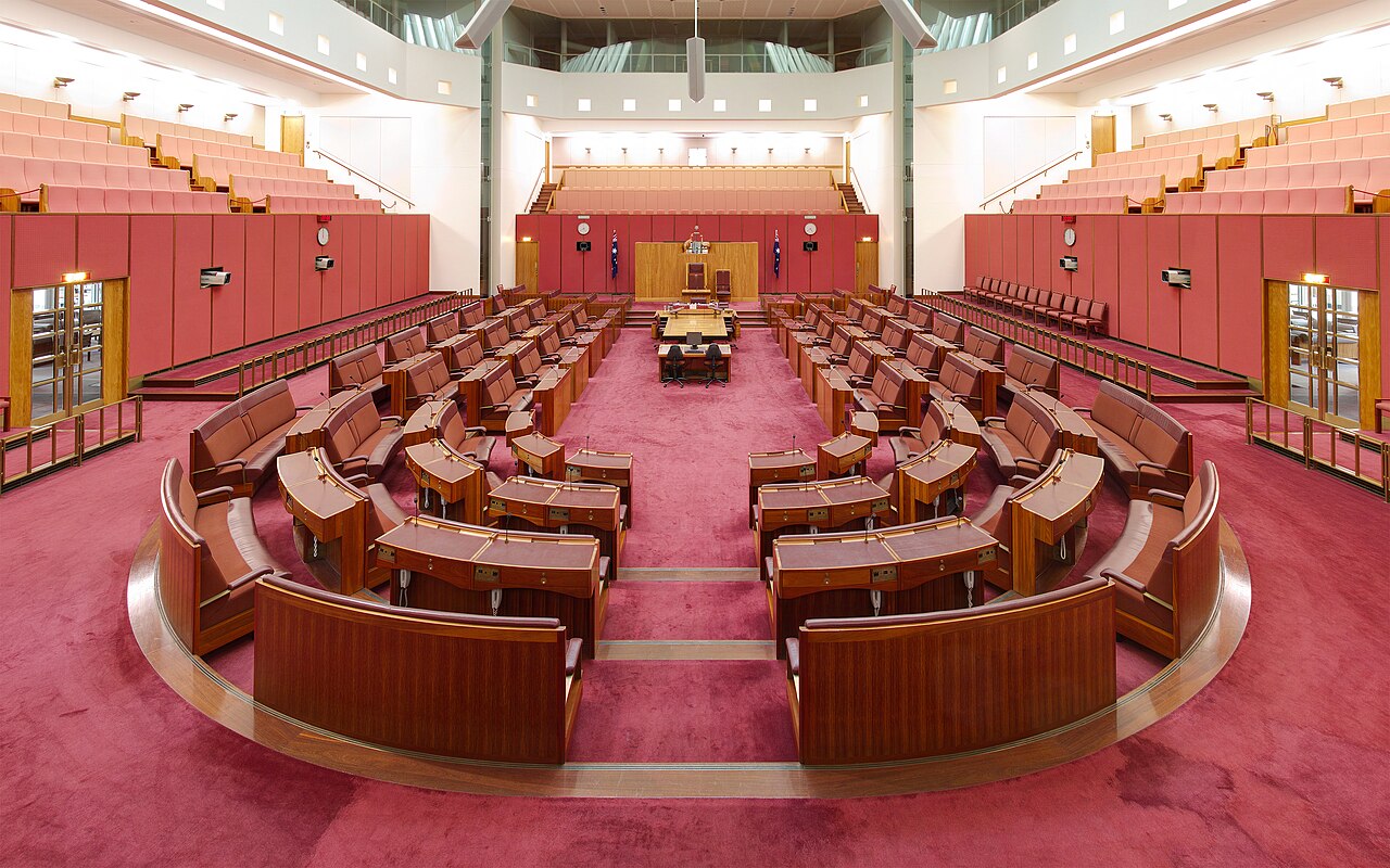 The Australian Senate chamber, Parliament House, Canberra